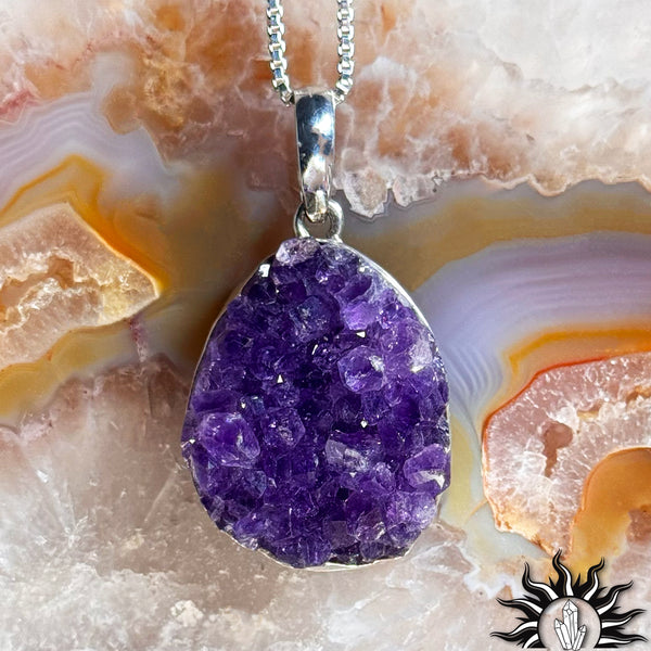 Amethyst Crystal Cluster Pendant