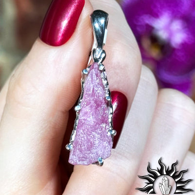 Pink Tourmaline Rough Crystal Pendant