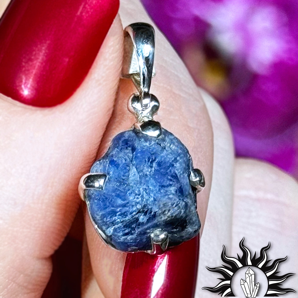 Sapphire Rough Stone Pendant