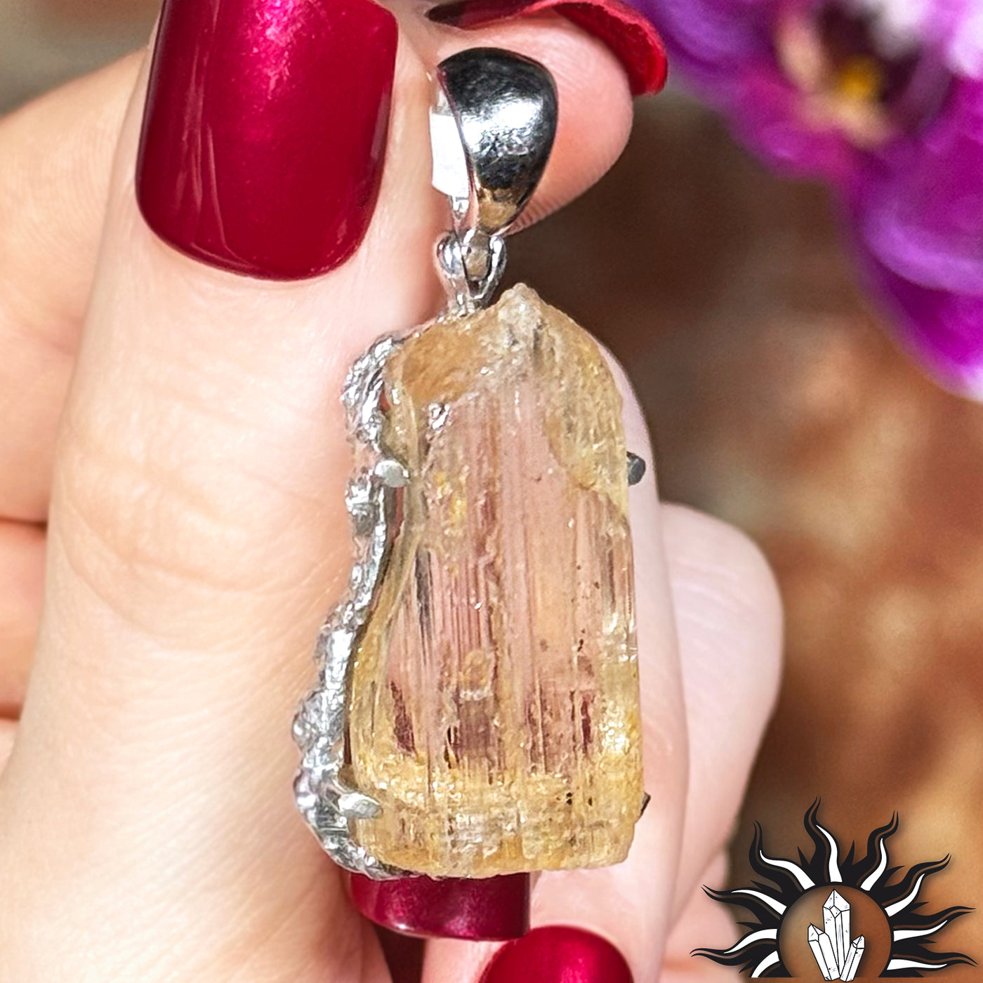 Yellow Scapolite Crystal Stone Pendant